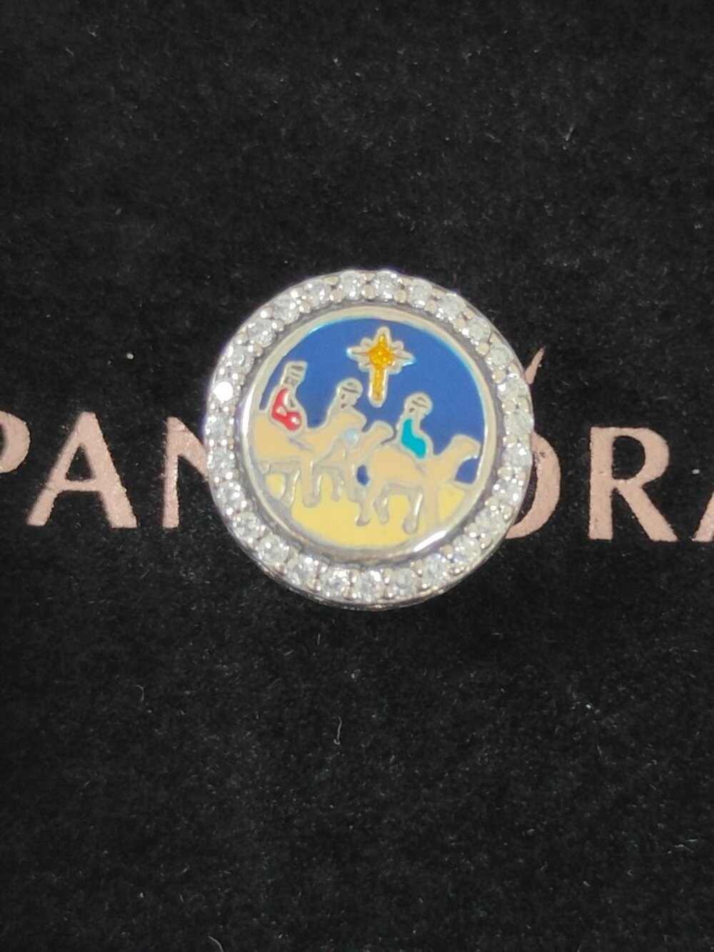 Pandora Puerto Rico Three Kings Bead Charm Bracelet Pendant S925 Silver with box